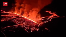 VIDEO: Penampakan Letusan Gunung Berapi di Islandia