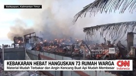 VIDEO: Kebakaran Hebat Hanguskan 73 Rumah Warga di Balikpapan