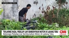 VIDEO: Terjaring Razia, Pebalap Liar Sembunyikan Motor di Ladang Tebu