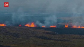 VIDEO: Penampakan Lava yang Melambat usai Erupsi di Islandia