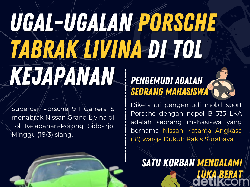 Infografis: Ugal-ugalan Porsche Tabrak Livina di Tol Kejapanan
