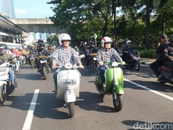 Vespa Jadul yang Ditunggangi Anies-Cak Imin Jelang Pengumuman KPU
