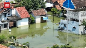 VIDEO: Gambar Udara Perbaikan Tanggul Sungai Wulan di Demak