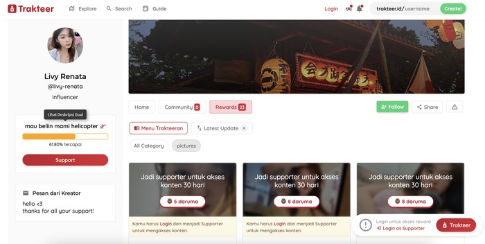 Trakteer Livy Renata