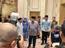 Disambut SBY-AHY, Prabowo Hadiri Acara Bukber Partai Demokrat