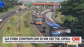 VIDEO: Uji Coba Contraflow Di KM 152 Tol Cipali