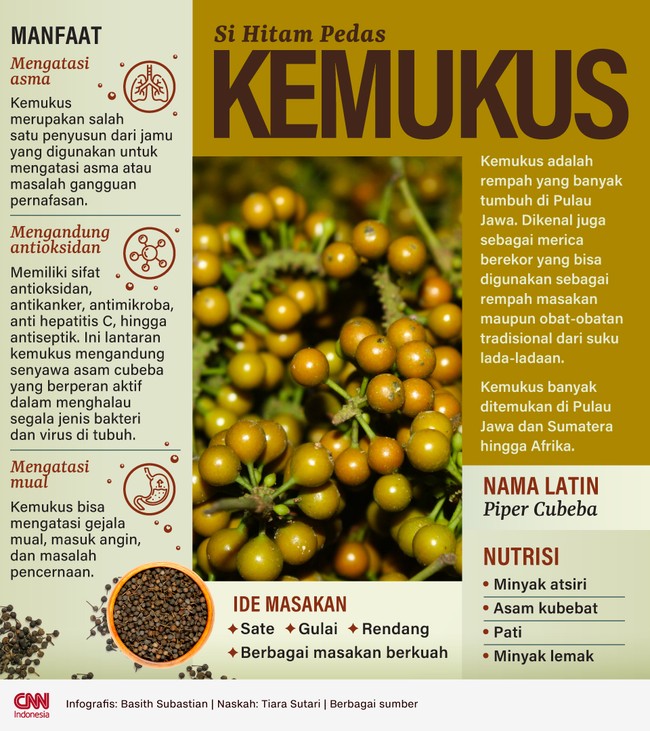 Kemukus adalah rempah yang banyak tumbuh di Pulau Jawa. Dikenal juga sebagai merica berekor yang bisa digunakan sebagai rempah masakan maupun obat tradisional.