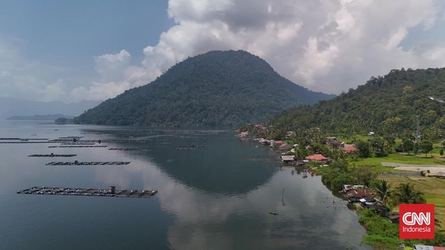 Kami terpukau dengan kemilau Danau Maninjau saat melintas di Kelok 44, Kabupaten Agam. Latar hamparan sawah kian menambah keindahan sejauh mata memandang.