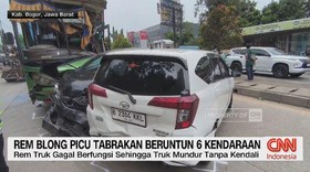 VIDEO: Rem Blong Picu Tabrakan Beruntun 6 Kendaraan