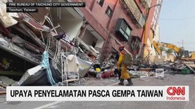 VIDEO: Upaya Penyelamatan Pasca Gempa Taiwan