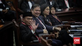 FOTO: 4 Menteri Jokowi Jadi Saksi Sidang Sengketa Pilpres 2024