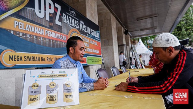 Badan Amil Zakat Nasional (BAZNAS) RI resmi menetapkan besaran zakat fitrah untuk Ramadan 2026 sebesar Rp50 ribu per jiwa atau setara beras 2,5 kg.