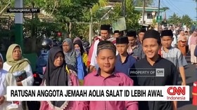 VIDEO: Ratusan Jemaah Aolia Salat Id Lebih Awal