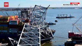 VIDEO: Kontainer yang Tersangkut di Jembatan Baltimore mulai Dipindah