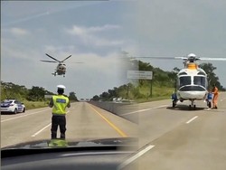 Detik-detik Helikopter Mendarat di TKP Kecelakaan Bus Rosalia Indah