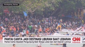 VIDEO: Pantai Carita Jadi Destinasi Liburan Saat Lebaran