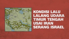 INFOGRAFIS: Peta Penerbangan Timur Tengah usai Iran Serang Israel