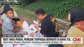 VIDEO: Rest Area Penuh, Pemudik Terpaksa Berhenti di Bahu Tol
