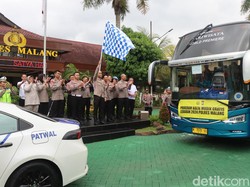 Polres Malang Berangkatkan Ratusan Peserta Balik Mudik Gratis Lebaran 2024