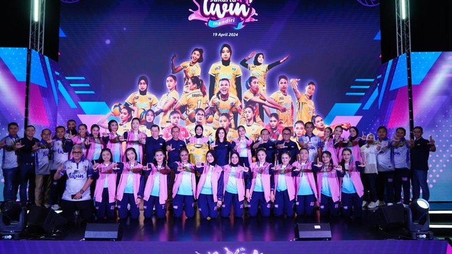 Bank Mandiri resmi mengumumkan tim voli putri profesional dengan nama Jakarta Livin' Mandiri (JLM) jelang kompetisi voli terbesar di Indonesia, Proliga 2024.
