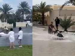 Kelakuan Orang Tajir Dubai: Mobil Mewah Terendam, Jet Ski Turun ke Jalan