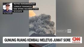 VIDEO: Gunung Ruang Kembali Meletus Jumat Sore