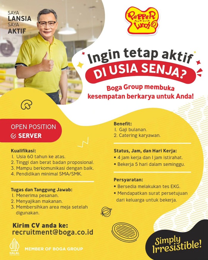 Lowongan kerja untuk lansia