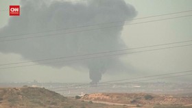 VIDEO: Kepulan Asap Nampak di Gaza Saat Negosiasi Gencatan Senjata
