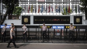 Jalan Depan Kantor KPU Ditutup Jelang Penetapan Prabowo-Gibran