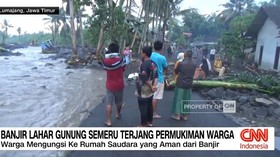 VIDEO: Sembilan Rumah Warga Diterjang Banjir Lahar Gunung Semeru