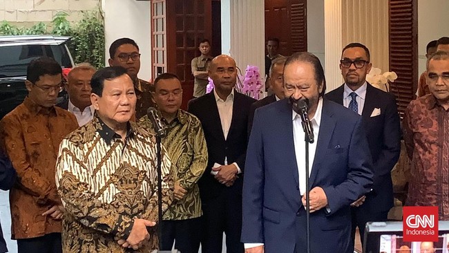 Ketua Umum NasDem Surya Paloh menyatakan siap mendukung pemerintahan baru di bawah kepemimpinan Prabowo Subianto-Gibran Rakabuming Raka.