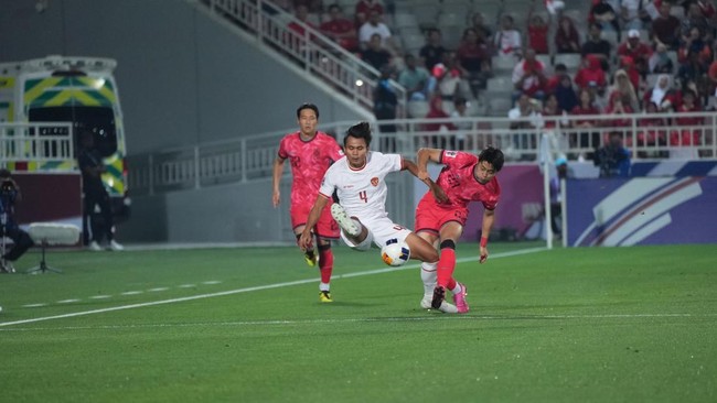 Timnas Indonesia U-23 berhasil mengalahkan Korea Selatan pada perempat final Piala Asia U-23 2024 di Stadion Abdullah bin Khalifa