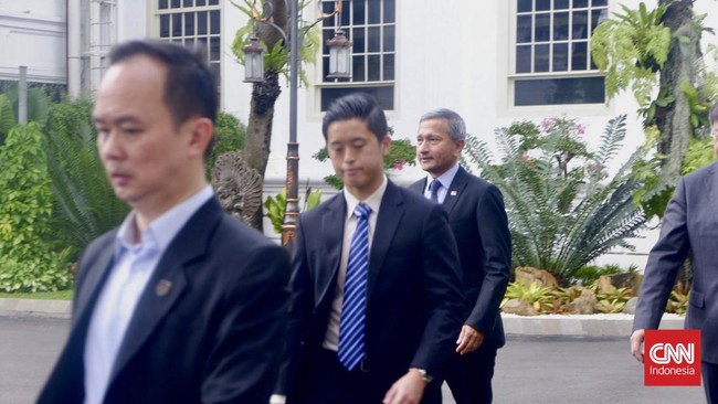 Menteri Luar Negeri Singapura Vivian Balakrishnan menemui Presiden Joko Widodo di Istana Kepresidenan, Jumat (26/4).