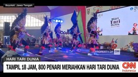 VIDEO: Tampil 18 Jam, 800 Penari Meriahkan Hari Tari Dunia