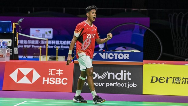 Indonesia mengalahkan Hong Kong dalam Grup B Badminton Asia Mixed Team Championship (BAMTC) 2025 di Gimnasium Conson, Qingdao, China, Selasa (11/2).