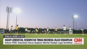 VIDEO:Timnas Siap Unjuk Kemampuan Jelang Semifinal Piala Asia U23