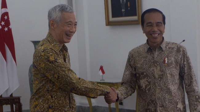Presiden Jokowi membahas ekspor listrik hingga investasi PLTS di IKN saat berjumpa Perdana Menteri Singapura Lee Hsien Loong hari ini (29/4).