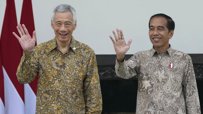 Presiden Jokowi menerima kunjungan PM Singapura Lee Hsien Loong dan rombongan menterinya di Istana Bogor, Jawa Barat, Senin (29/4)