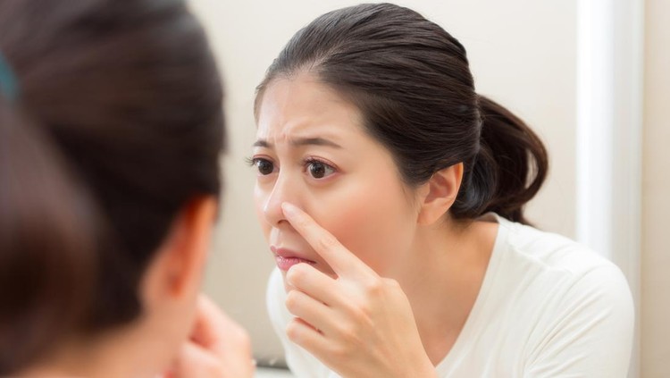 Ilustrasi jerawat hidung