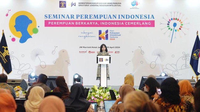 DJKI Kemenkumham menyelenggarakan seminar untuk mendorong partisipasi perempuan dalam sistem KI di Hari Kekayaan Intelektual Sedunia.