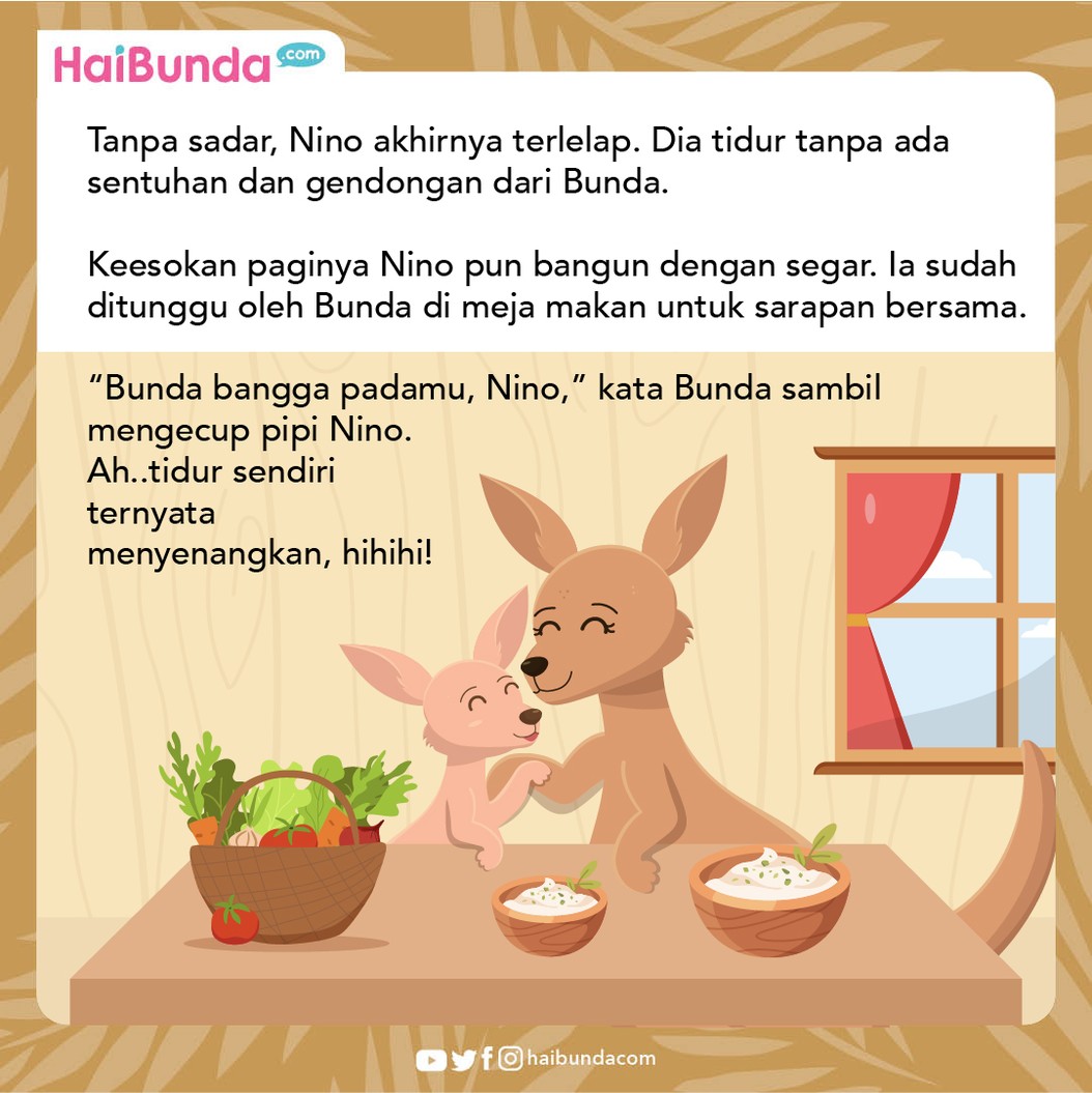 Cerita Fabel Nino Si Kanguru Belajar Tidur Sendiri