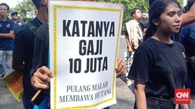 Ratusan Buruh Aksi di Kantor Gubernur Bali, Tolak Sistem Kontrak
