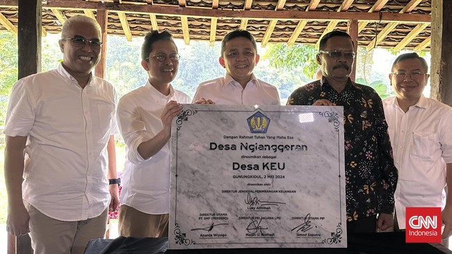 Kementerian Keuangan (Kemenkeu) meresmikan Desa Nglanggeran, Patuk, Gunungkidul,Yogyakarta sebagai Desa Keuangan pada Kamis (2/5).