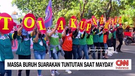 VIDEO: Massa Buruh Suarakan Tuntutan Saat Mayday