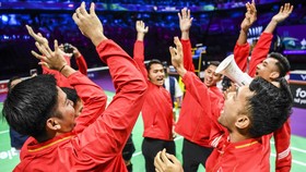FOTO: Indonesia Bantai India di Thomas Cup 2024
