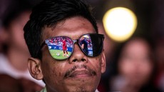 FOTO: Riuh dan Sedih Penonton Nobar Timnas Indonesia U-23 vs Irak
