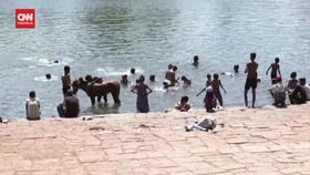 VIDEO: Kala Warga India Mendinginkan Diri saat 'Neraka Bocor'