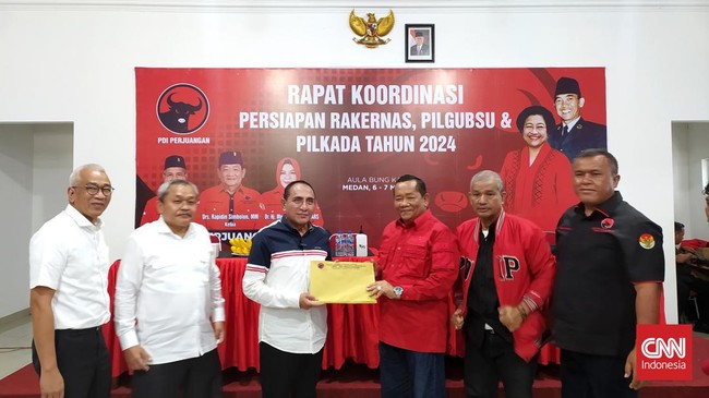 Kantor PDIP Sumut Kehilangan Foto Jokowi Saat Kunjungan Edy Rahmayadi, Hanya Foto Ma'ruf Terpajang