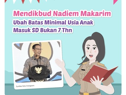 Mendikbud Nadiem Makarim Ubah Batas Minimal Usia Anak Masuk SD Bukan 7 Tahun