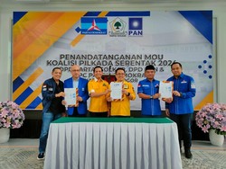 Golkar, PAN dan Demokrat Teken MoU Menangkan Jaro Ade di Pilbup Bogor